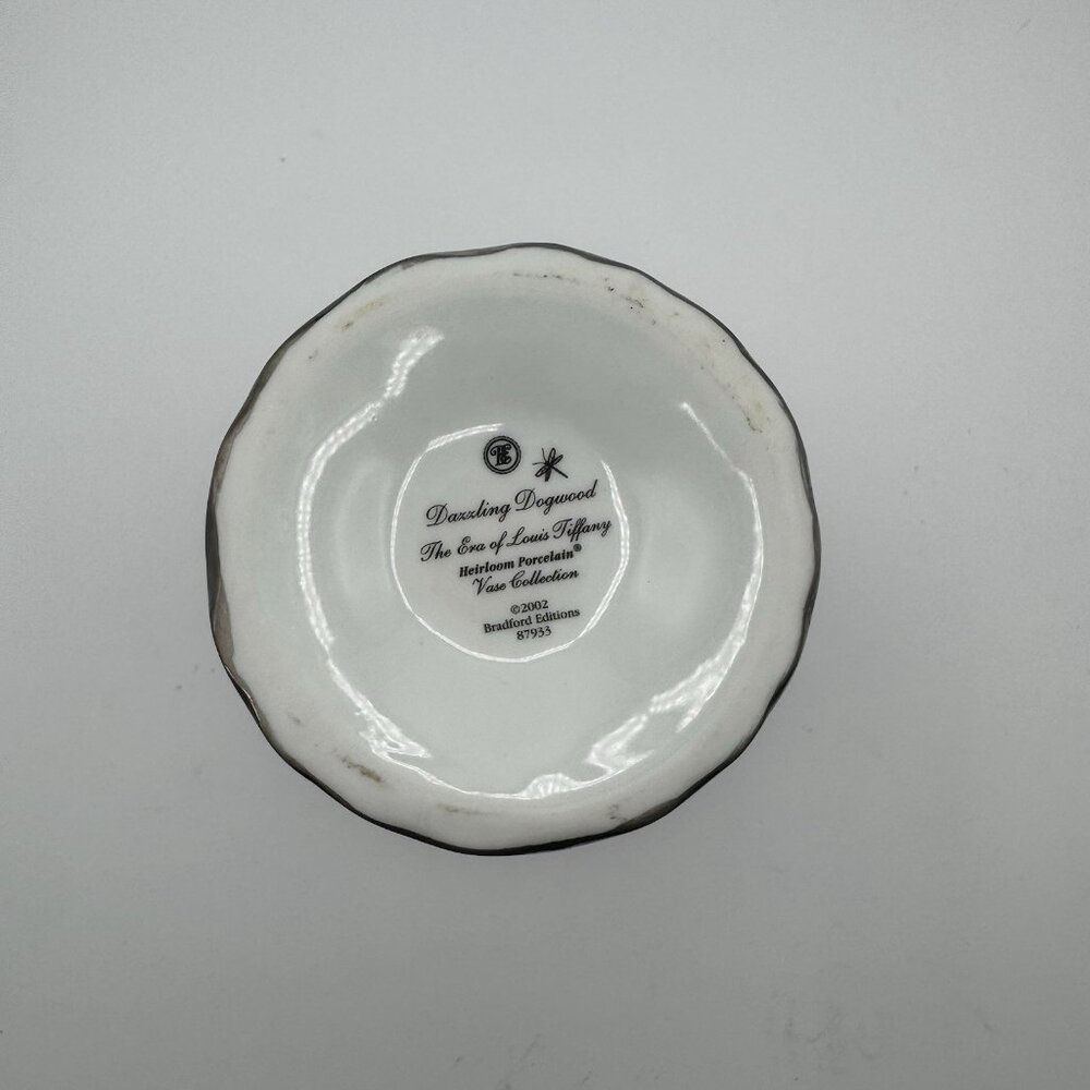 VTG Louis Tiffany Bradford Exchange Glittering Dragonflies Porcelain Vase Pink - Picture 6 of 9